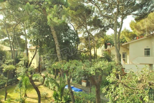 surrounded by greenery 50 meters from the sea with large garden and two garages 